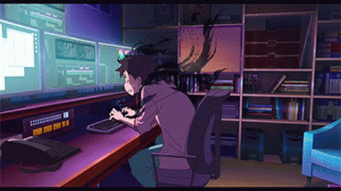 typing really fast in anime