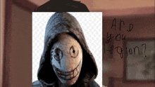 a picture of a person with a mask and the words " are you legion " on the bottom