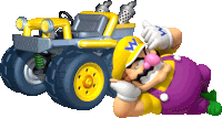 Wario Bolt Buggy Sticker - Wario Bolt Buggy Monster Tires Stickers