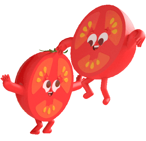 Two Tomato Halves Jump With Joy Sticker