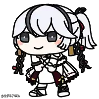a cartoon drawing of a girl with braids and the word seseren underneath