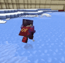 a person in a video game is wearing a red shirt with the letter df on it