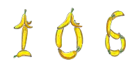 the numbers 106 are made out of bananas on a white background