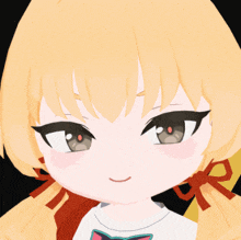 a close up of a cartoon girl 's face