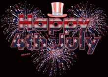 a happy 4th of july greeting with fireworks in the background