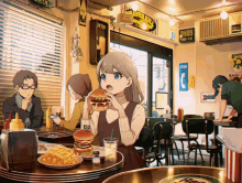 Burger Anime GIF - Burger Anime Yummy GIFs