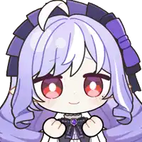 a cartoon drawing of a girl with long purple hair