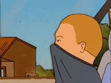 a cartoon character is wearing a scarf around his face