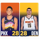 two basketball players from the phx and nuggets