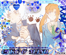 a picture of a boy and a girl with the words riko & mijsu