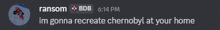 a screenshot of a ransom bb8 message at 6:14 pm