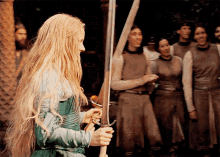 lord of the rings rings of power galadriel morfydd clark sword