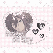 a picture of a boy with the name mayoi de sev written on it