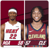 Miami Heat (58) Vs. Cleveland Cavaliers (57) Half-time Break GIF - Nba Basketball Nba 2021 GIFs