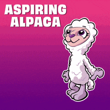 a cartoon of an alpaca with the words aspiring alpaca behind it