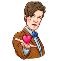 a cartoon of a man in a suit holding a heart