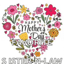 a mother 's day card with a heart made of flowers and hearts