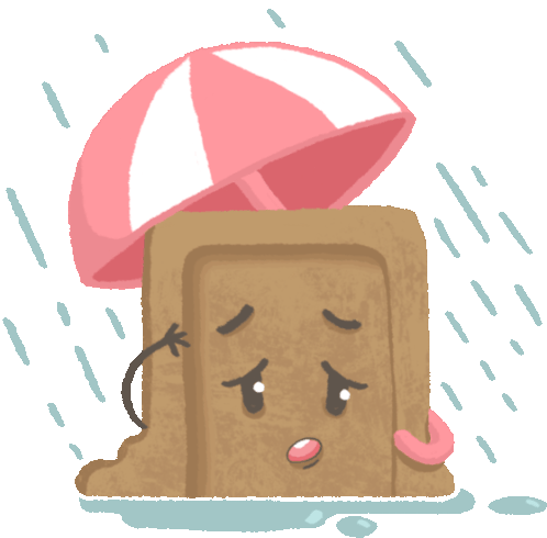 Sad And Soggy Biscuit In The Rain Sticker - Chai And Biscuit Raining Umbrella Stickers