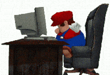 Mario Computer GIF - Mario Computer Funny GIFs