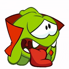 exhausted om nom cut the rope panting can%27t keep up