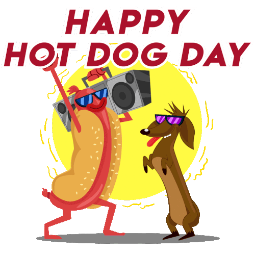 Happy Hot Dog Day National Hot Dog Day Sticker - Happy Hot Dog Day National Hot Dog Day Hot Dogs Stickers