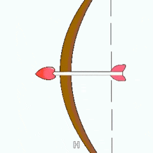 a penguin with heart shaped eyes and three arrows in its back