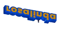 a blue and orange logo that says ' loqa ' on it
