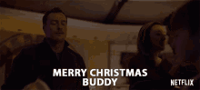 Merry Christmas Buddy Toby Stephens GIF - Merry Christmas Buddy Toby Stephens John Robinson GIFs