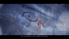 a drawing of a bird with the words " for its lenuria 's vow a bond everlasting "