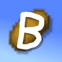 a drawing of the letter b with a blue background