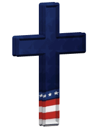 America Cross Sticker - America Cross Crucifix Stickers