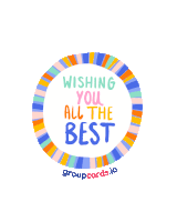 a colorful circle that says " wishing you all the best "