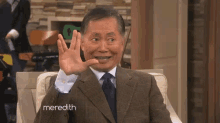 George Takei Does The Vulcan Salute On The Meredith Vieira Show! GIF - The Meredith Vieira Show George Takei Vulcan Salute GIFs