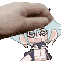 a cartoon character with glasses and a mustache is being scratched by a hand .