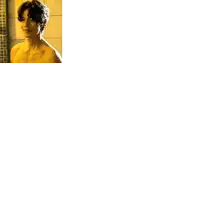a picture of a shirtless man is surrounded by black squares
