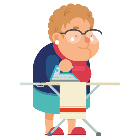 Granny Ironing Sticker - Granny Ironing Getbaff Stickers