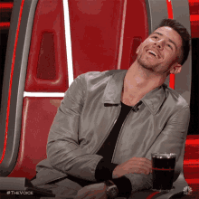 smiling nick jonas the voice laughing thats funny