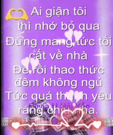 a purple background with the words ai gian toi in white letters