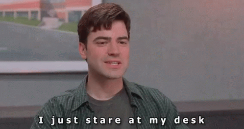 Hungover I Just Stare At My Desk GIF - Hungover I Just Stare At My Desk Working GIFs