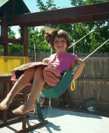 3d gif swing girl playing play ground