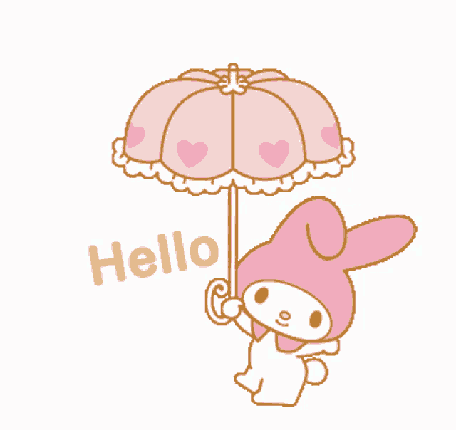 Pink Hello Sticker by MANDARINNA