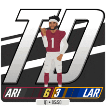 a cartoon of a football player with the number 1 on his shirt