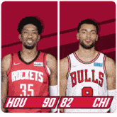 two basketball players from the bulls and rockets