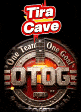 a poster for tira cave otoge with a guitar in the center
