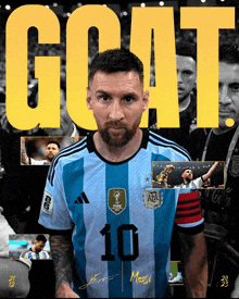 a poster of a soccer player with the number 10 on his shirt