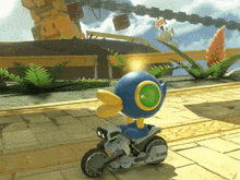 a cartoon character on a motorcycle that says bob on the front