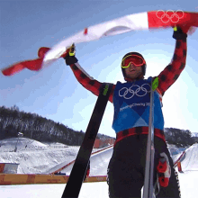 Carrying The Flag Freestyle Skiing GIF - Carrying The Flag Freestyle Skiing Brady Leman GIFs