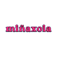 the word minakoia is written in pink and yellow