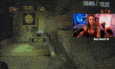 a woman is playing a video game with a daily goal of $ 14