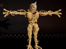 a 3d model of a cartoon character made of spaghetti noodles